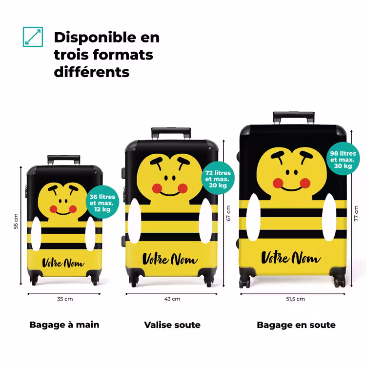 Valise avec nom - Abeille bourdonnante — 3