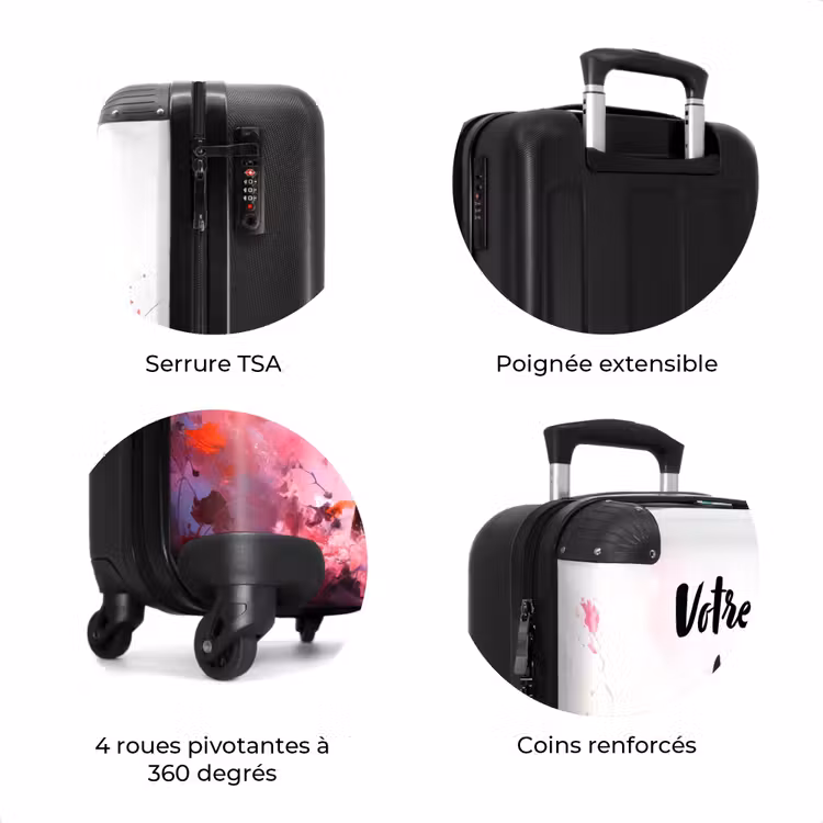 Valise avec nom - Aquarelle d'un cheval en explosion de couleurs — 8
