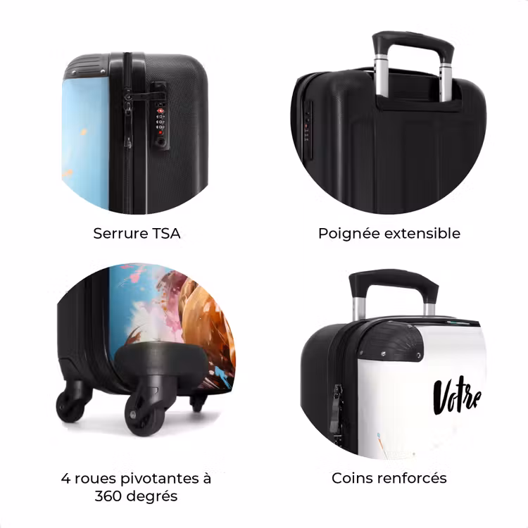 Valise avec nom - Cheval au galop sur fond coloré — 8