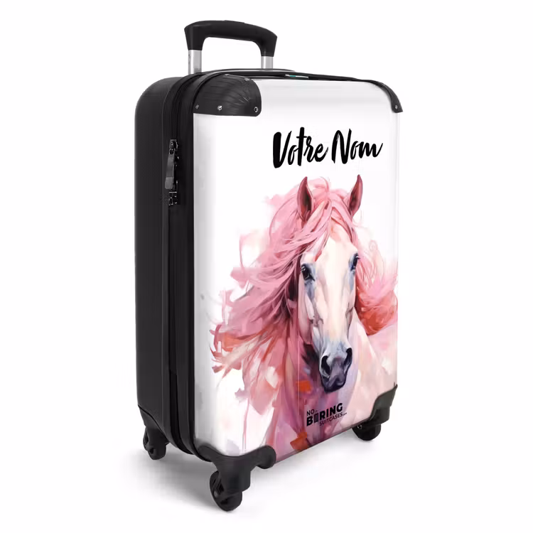Valise avec nom - Cheval de course pastel — 2