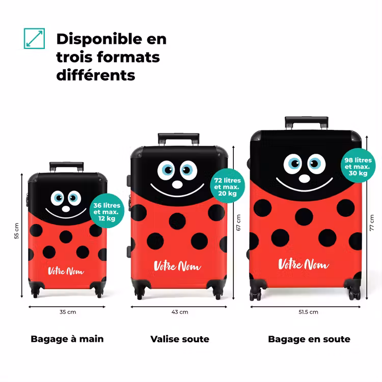 Valise avec nom - Coccinelle Lilly — 3