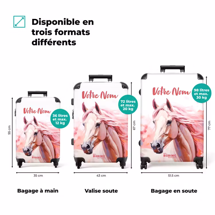 Valise avec nom - Coureur rose — 3