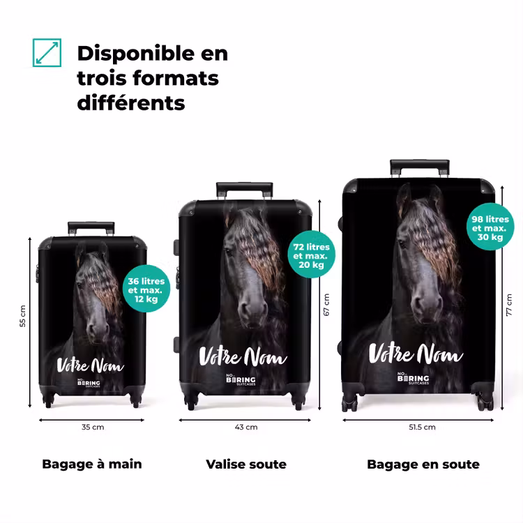 Valise avec nom - Étalon frison — 3