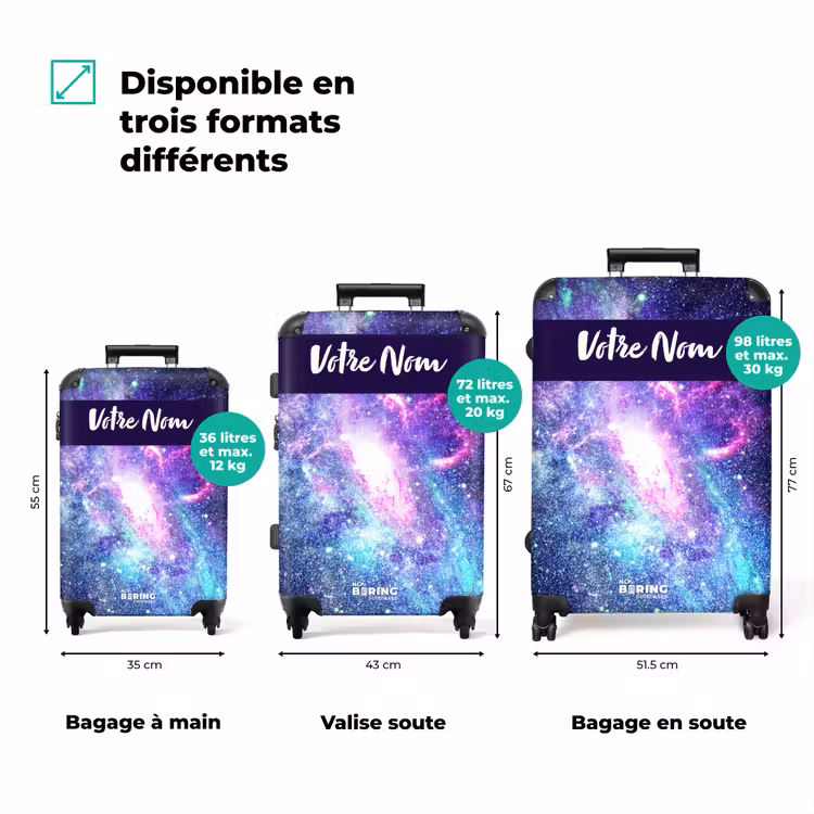 Valise avec nom - Explosion cosmique des couleurs — 3