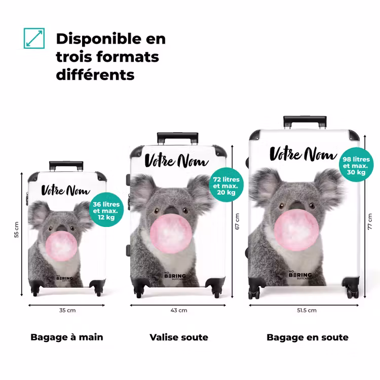 Valise avec nom - Koala à chewing-gum — 3
