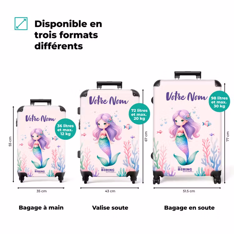 Valise avec nom - Nageoires violettes — 3