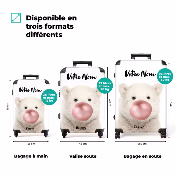 Valise avec nom - Ours à bulles — 3