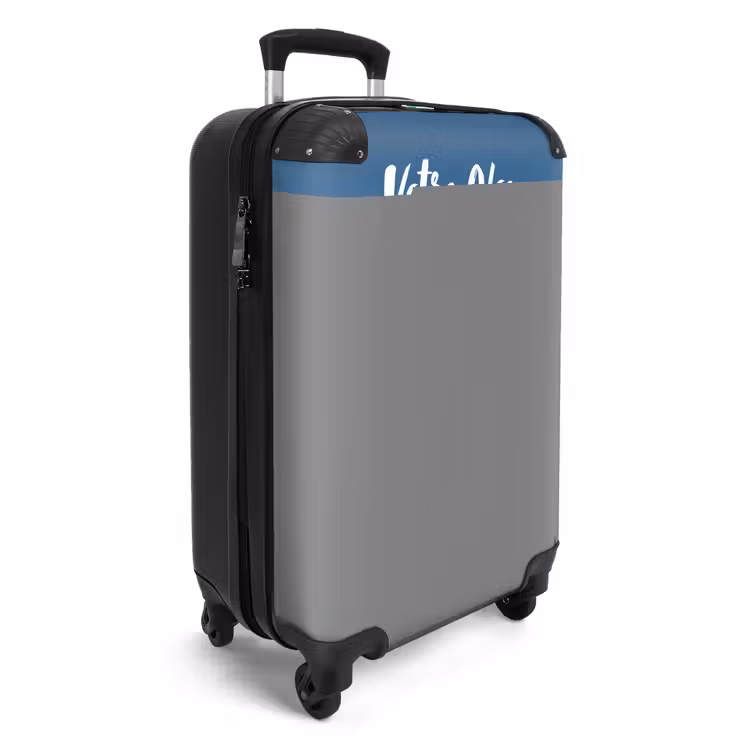 Valise avec nom - Voiture bleue avec flammes roses — 2