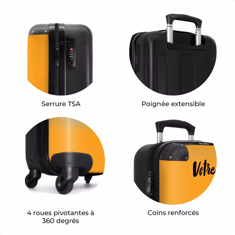 Valise avec nom - Voiture marron avec flammes jaunes — 8