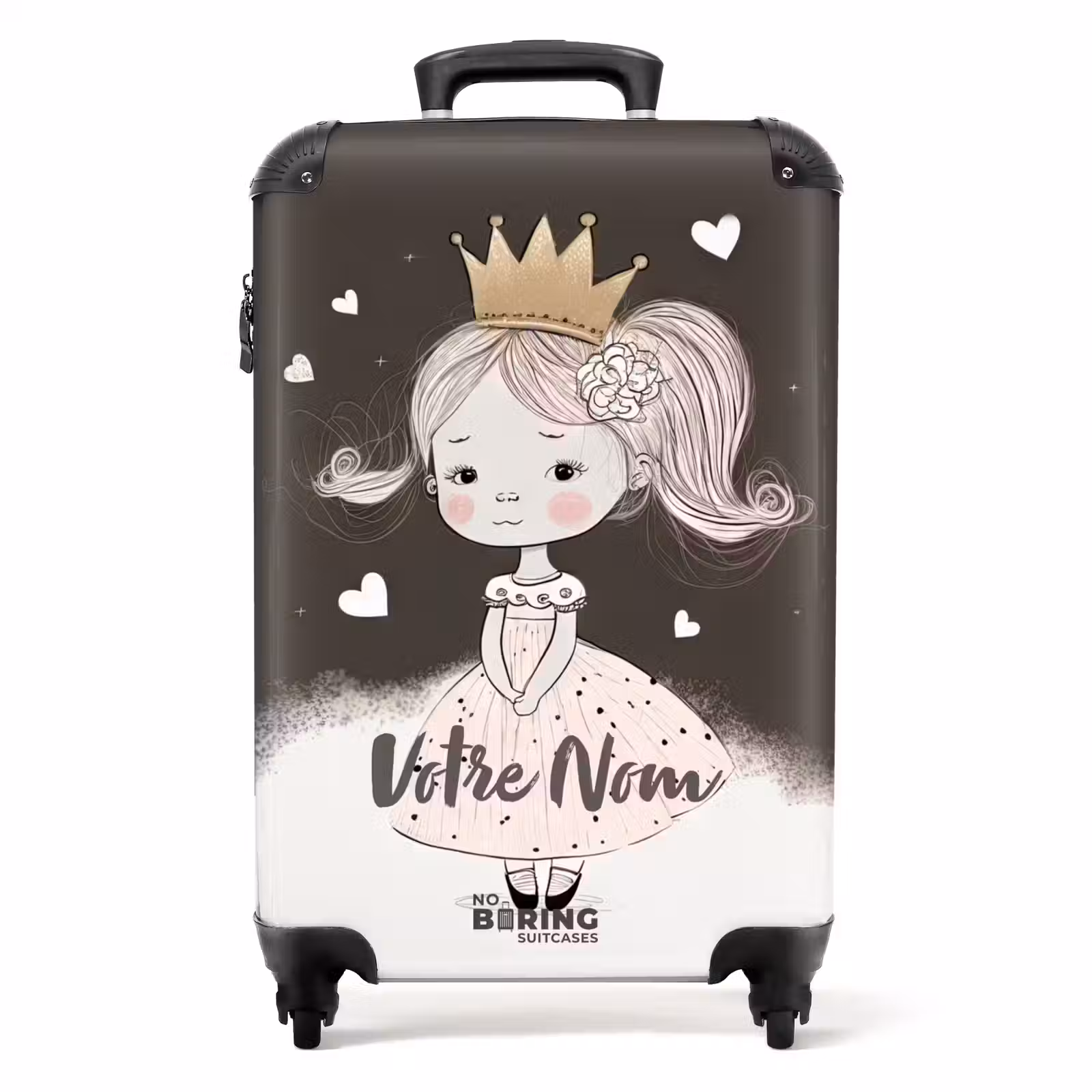 Valise avec nom - Princesse timide avec une fleur — 1