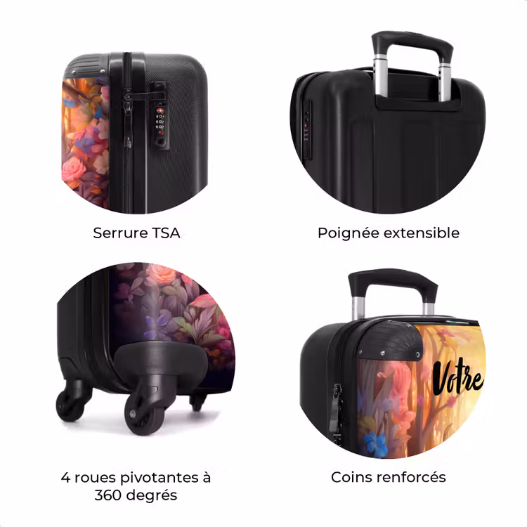 Valise avec nom - Cerf de la forêt fleurie — 8