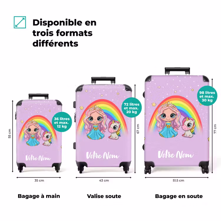Valise avec nom - Elza princesse licorne — 3