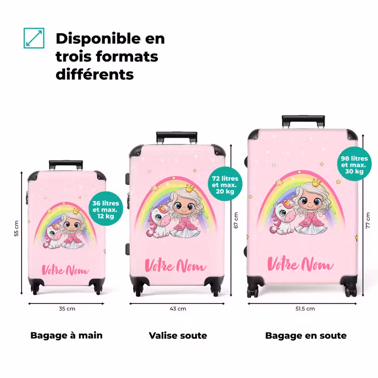 Valise avec nom - Eva princesse licorne — 3