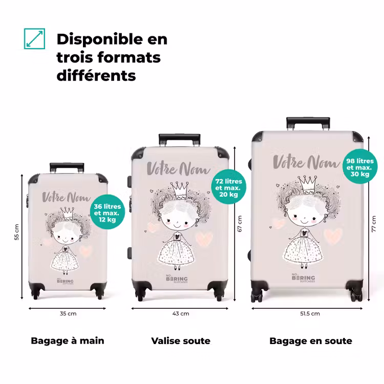 Valise avec nom - Princesse aux boucles — 3