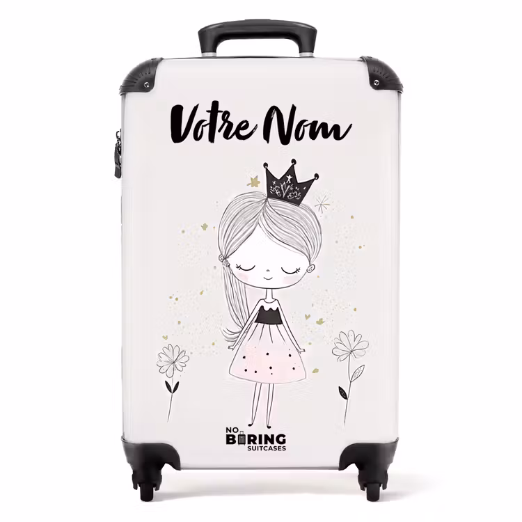 Valise avec nom - Princesse avec robe noire — 1
