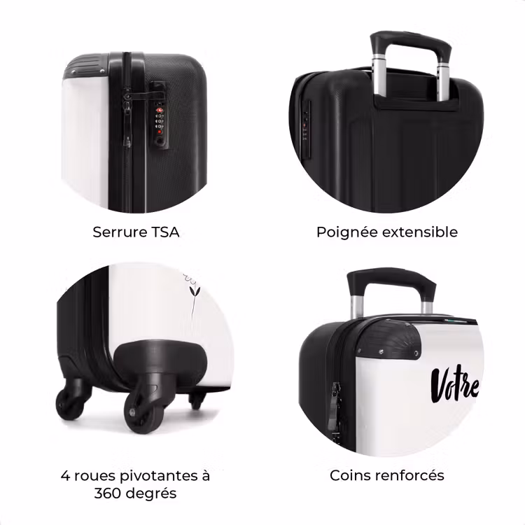 Valise avec nom - Princesse avec robe noire — 8