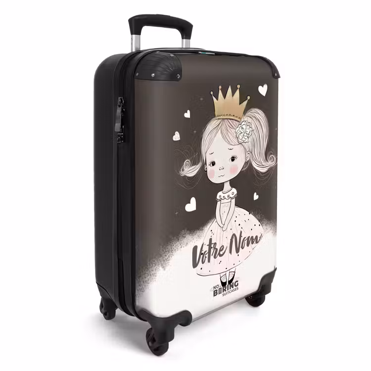 Valise avec nom - Princesse timide avec une fleur — 2