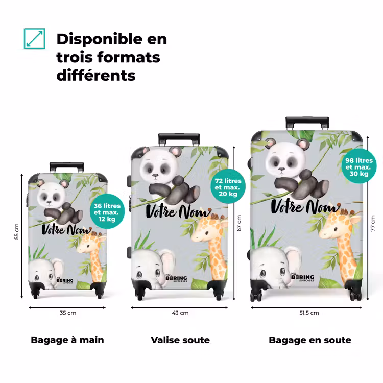 Valise avec nom - Animaux dans la jungle — 3