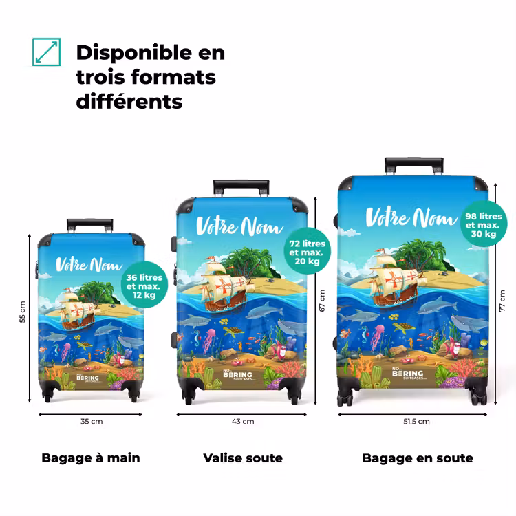 Valise avec nom - Câpre de corail — 3