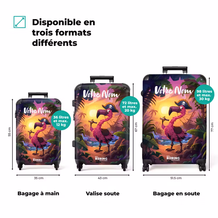 Valise avec nom - Fernando flamingo — 3