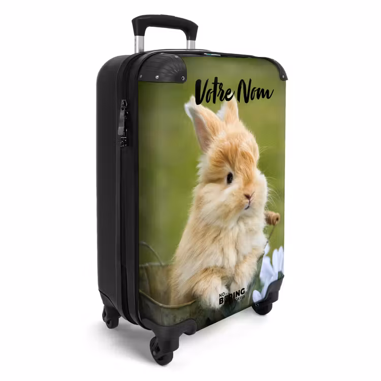 Valise avec nom - Lapin dans un pot de fleurs — 2