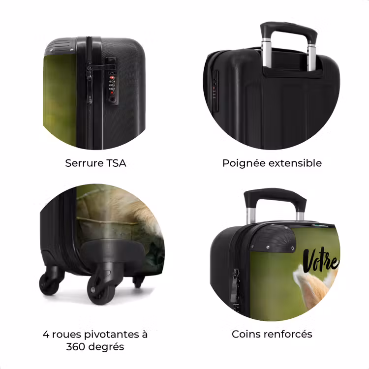 Valise avec nom - Lapin dans un pot de fleurs — 8
