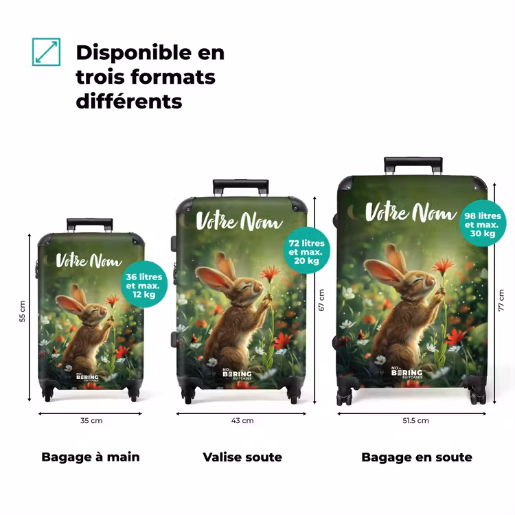 Valise avec nom - Lapin Kasper — 3
