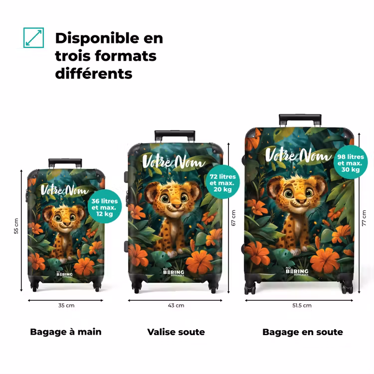 Valise avec nom - Liam léopard — 3