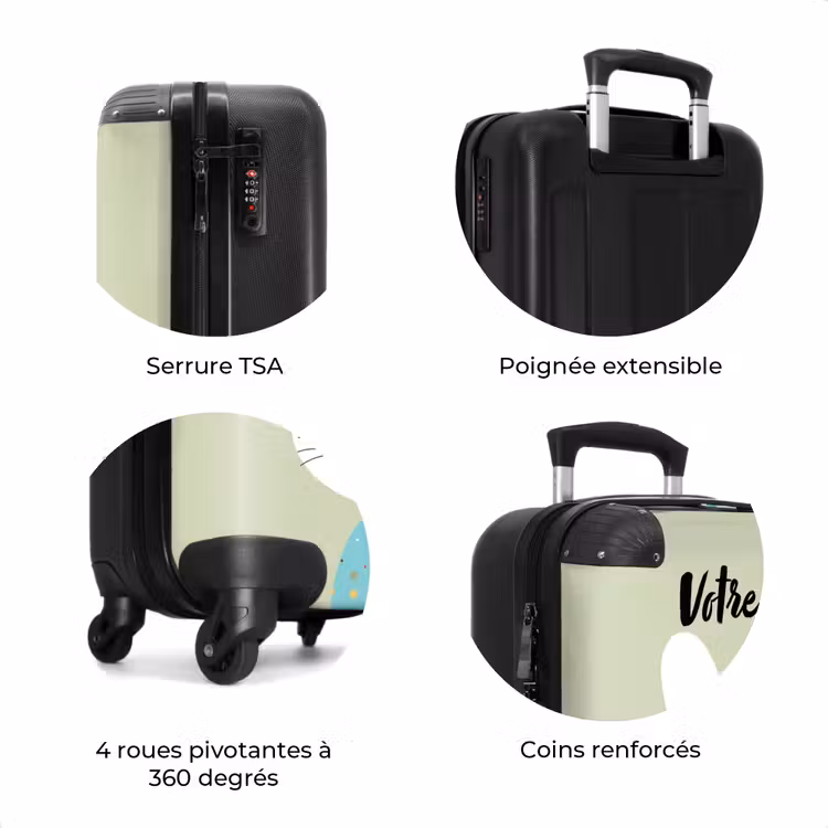 Valise avec nom - Lièvre hippie — 8