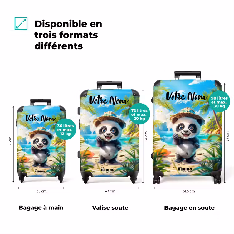 Valise avec nom - Pablo panda — 3