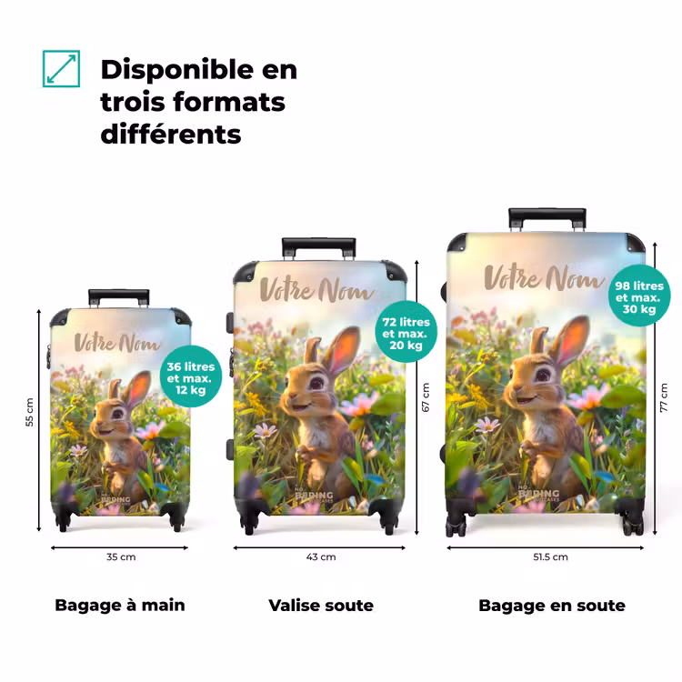 Valise avec nom - Petit lapin — 3