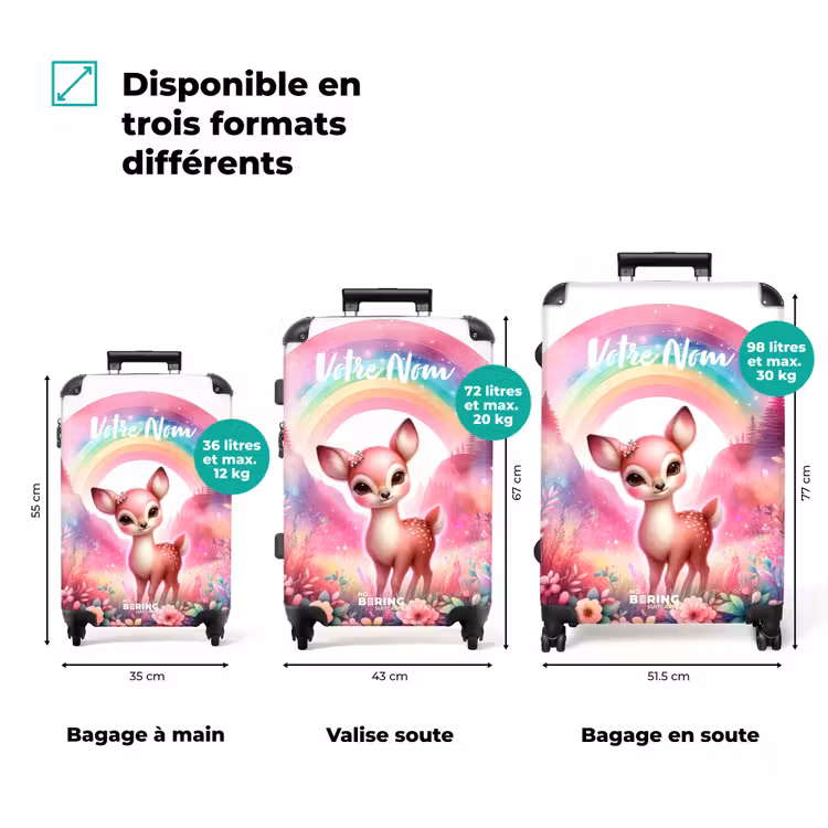 Valise avec nom - Rouleau rose — 3