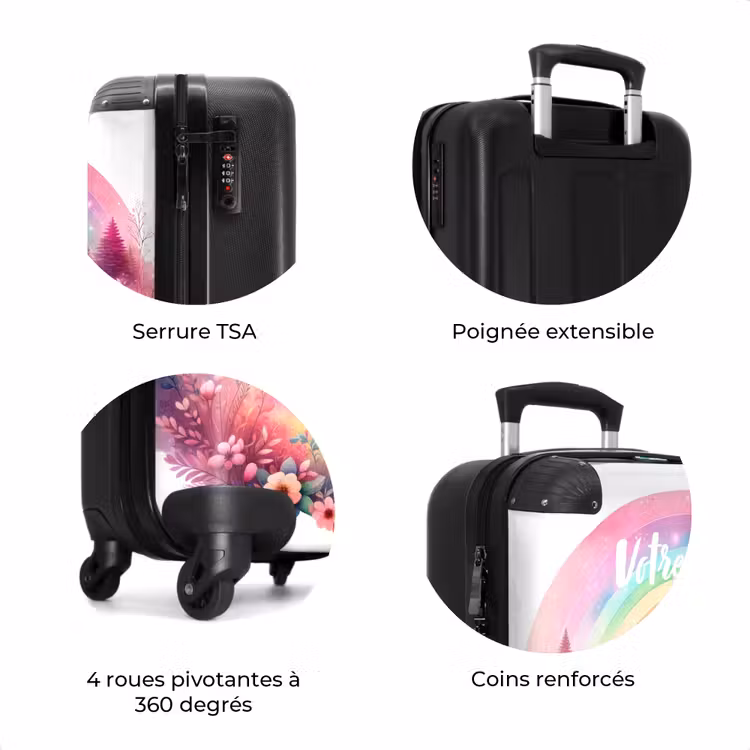Valise avec nom - Rouleau rose — 8