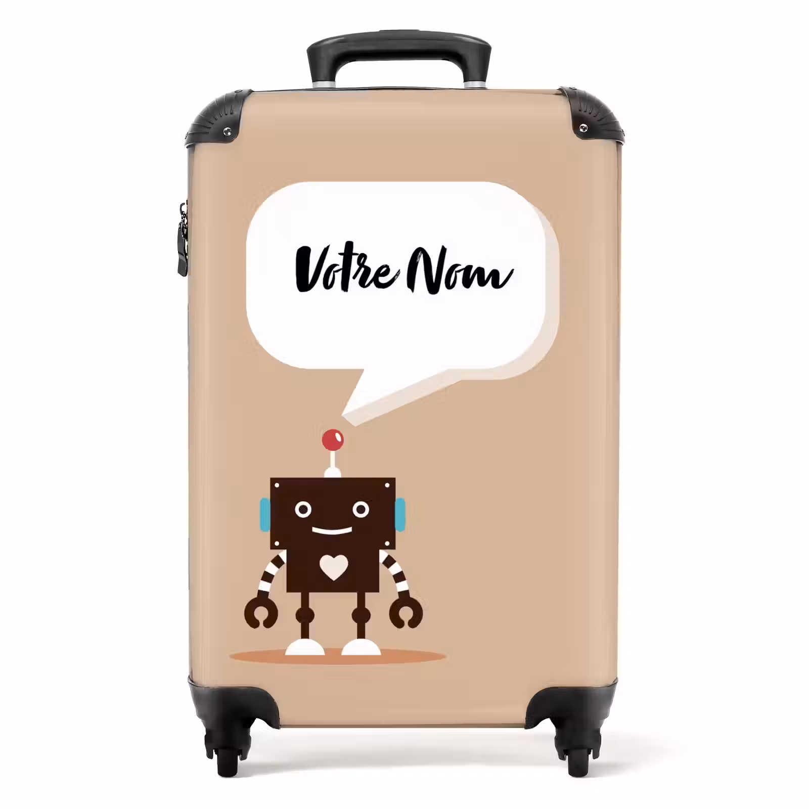 Valise avec nom - Robot parlant beige — 1