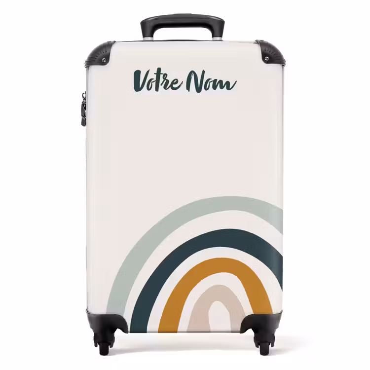 Valise avec nom - Aqua arc-en-ciel brut — 1
