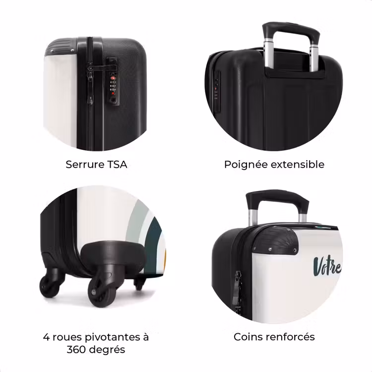 Valise avec nom - Aqua arc-en-ciel brut — 8