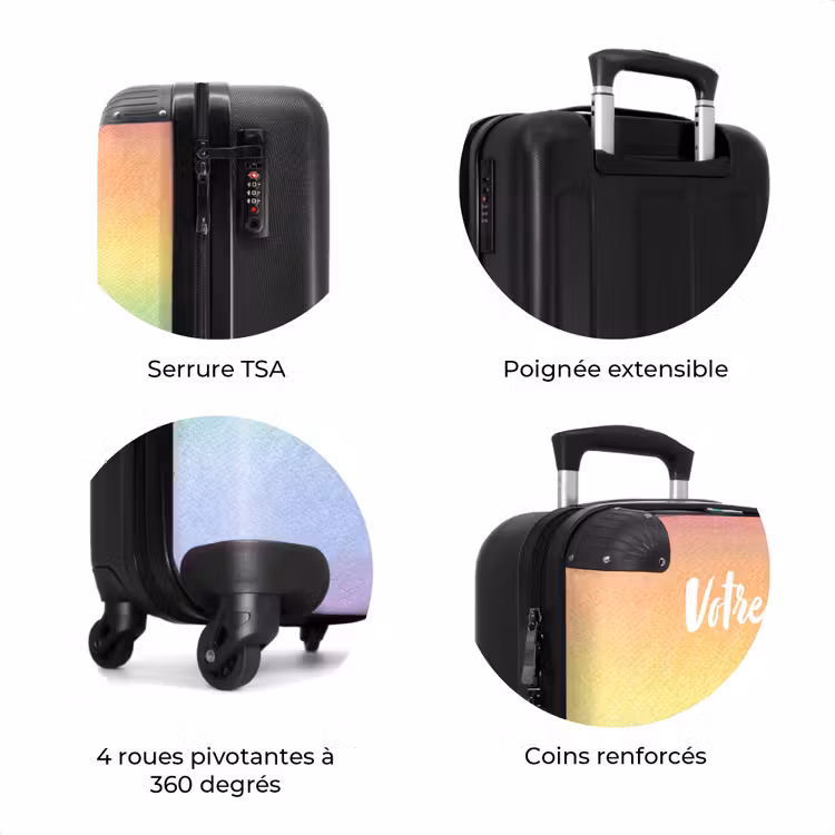 Valise avec nom - Arc-en-ciel pastel — 8