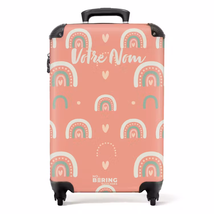 Valise avec nom - Arcs de couleur du corail — 1