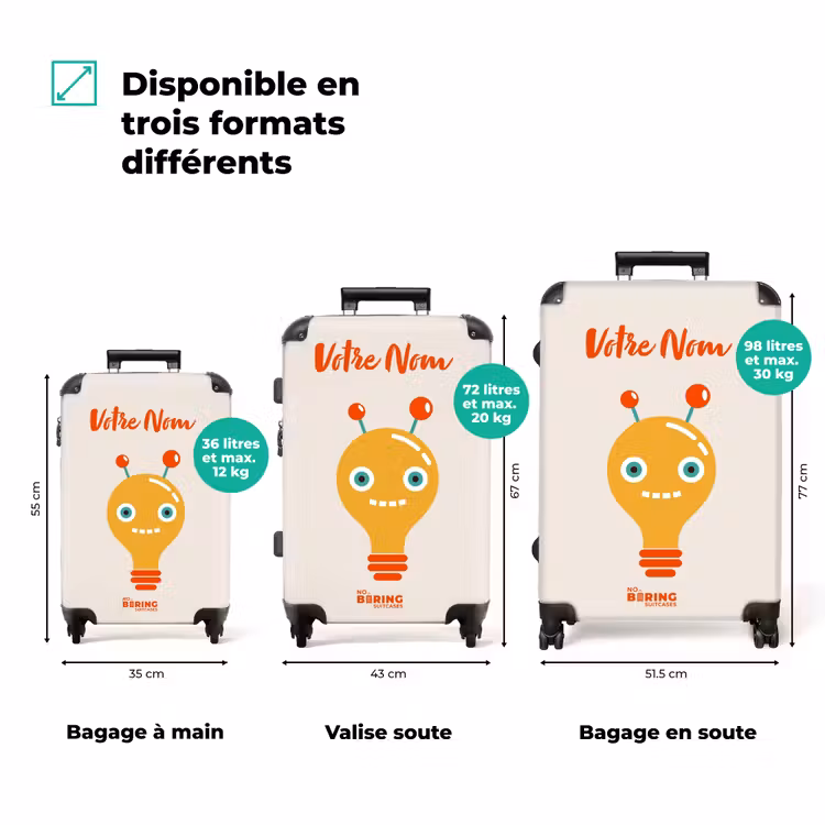 Valise avec nom - Os brillant — 3