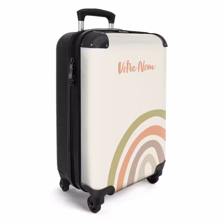 Valise avec nom - Pastel arc-en-ciel brut — 2