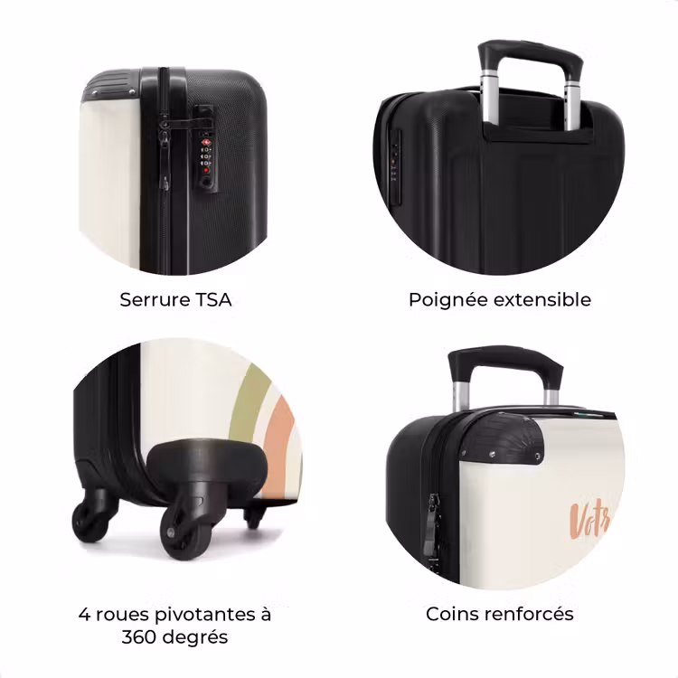 Valise avec nom - Pastel arc-en-ciel brut — 8