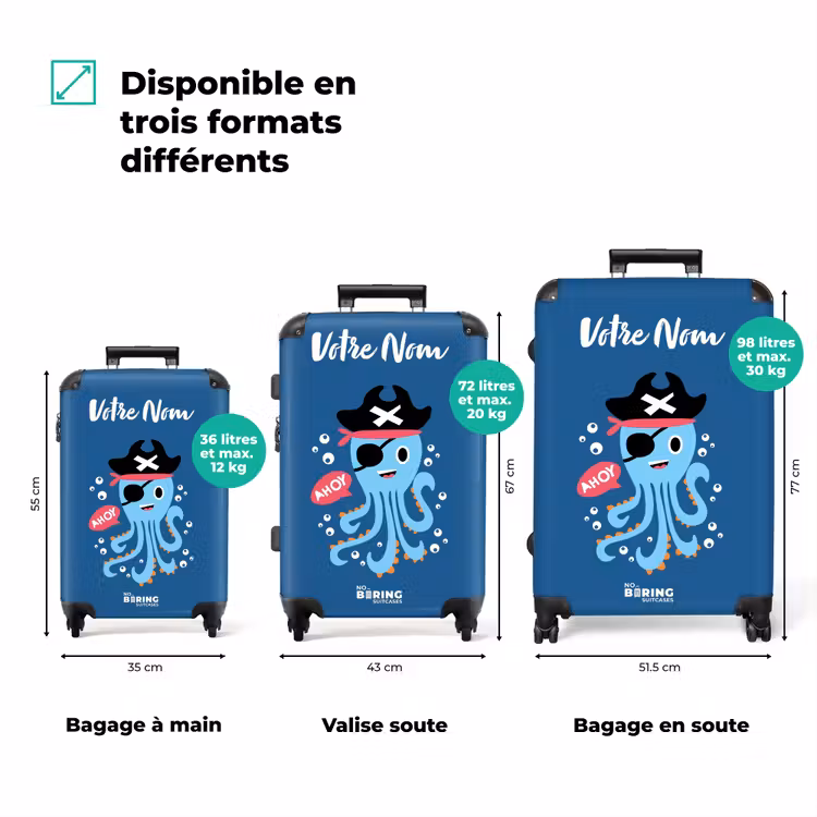 Valise avec nom - Pieuvre pirate — 3