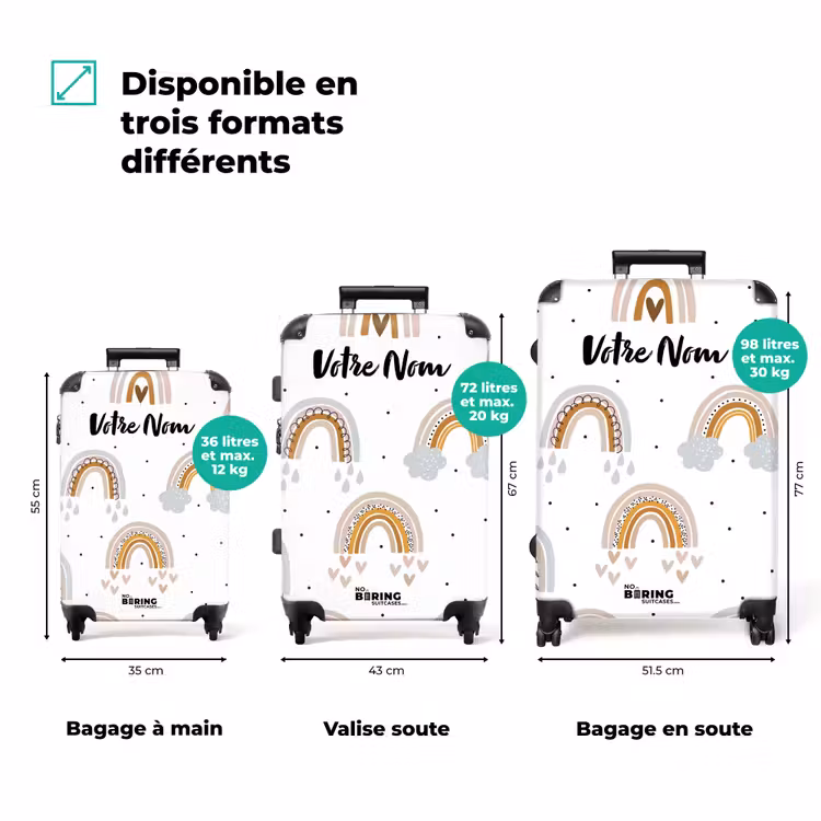 Valise avec nom - Pluie d'arc-en-ciel — 3