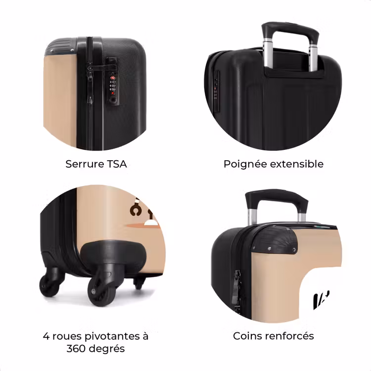Valise avec nom - Robot parlant beige — 8