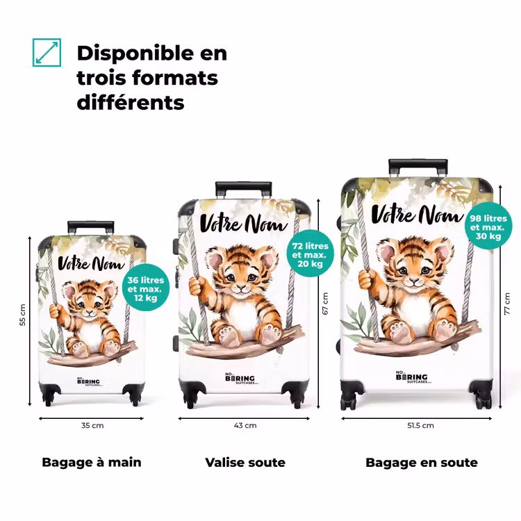 Valise avec nom - Tigre Timo — 3