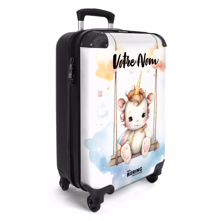 Valise avec nom - Bébé licorne à bercer — 2