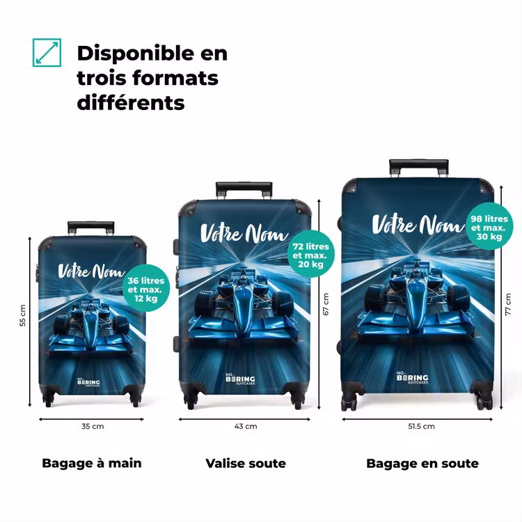 Valise avec nom - Bleu flamboyant — 3