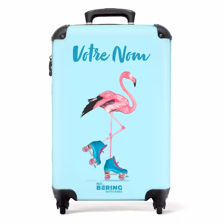 Valise avec nom - Flamant rose — 1