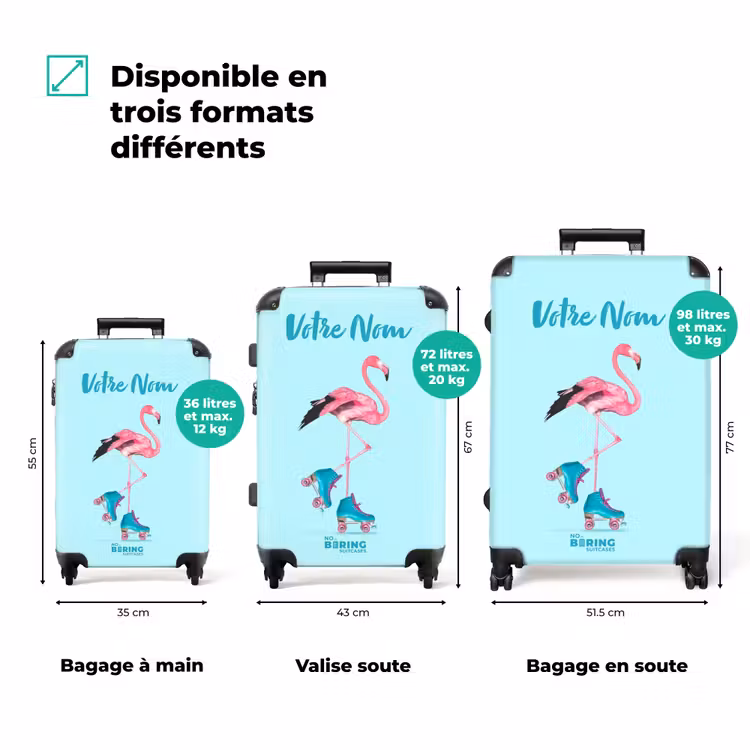 Valise avec nom - Flamant rose — 3
