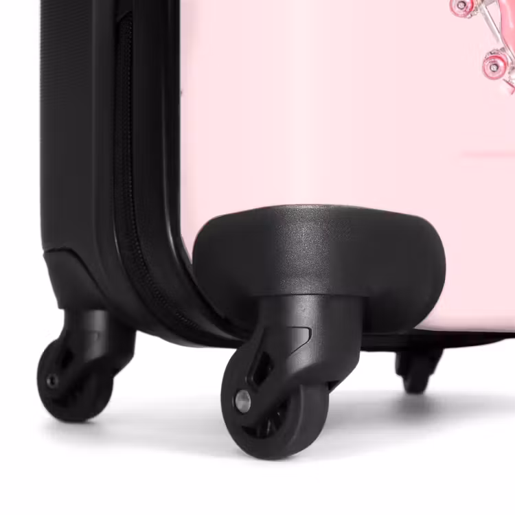 Valise avec nom - Flamant rose à roulettes — 7